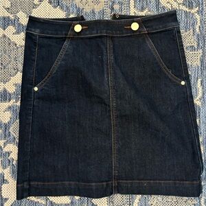 Ann Taylor Loft Dark Denim A-line Mini Skirt Sz 4